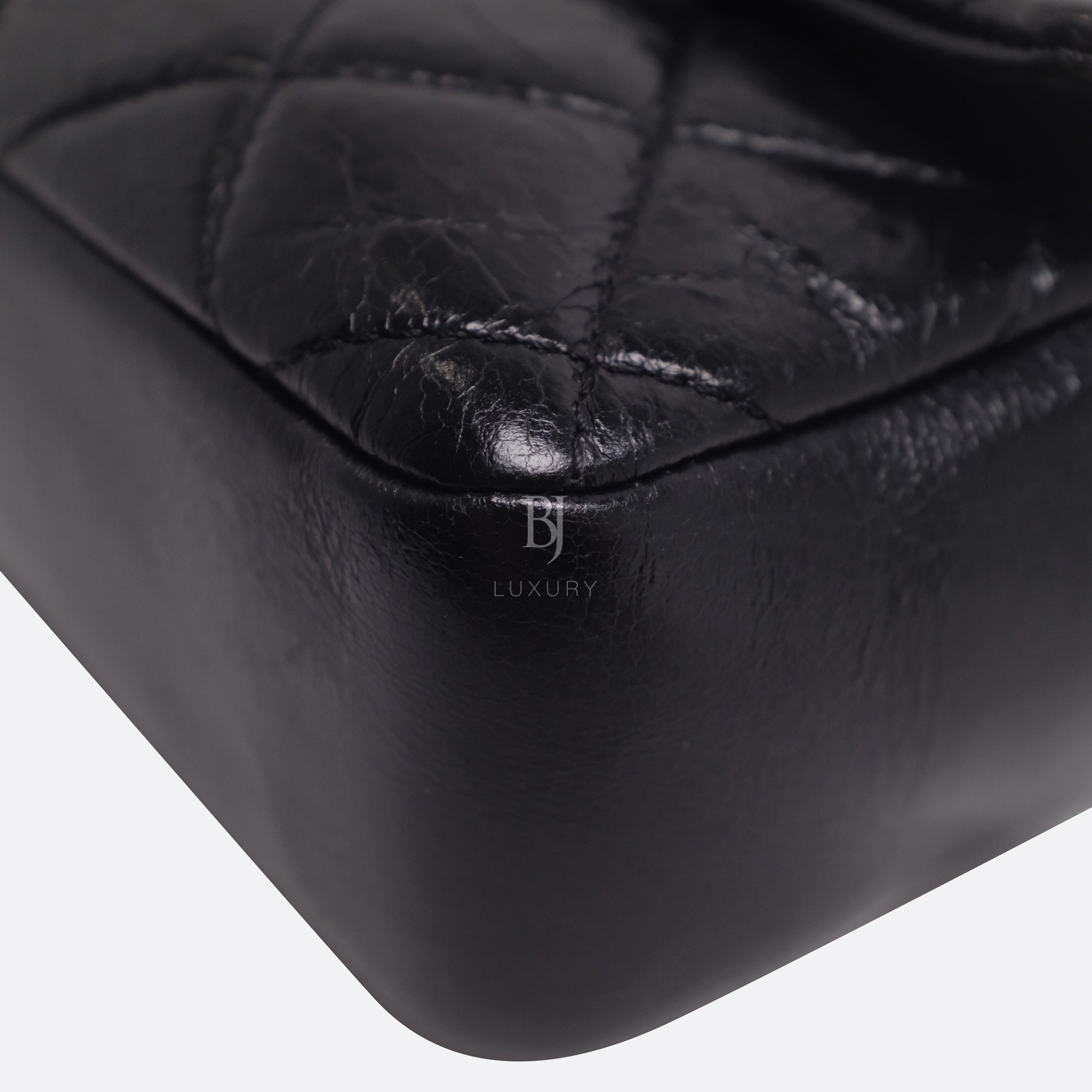 Chanel Flap Bag Aged Calfskin Ruthenium Medium Black BJ Luxury 10.jpg