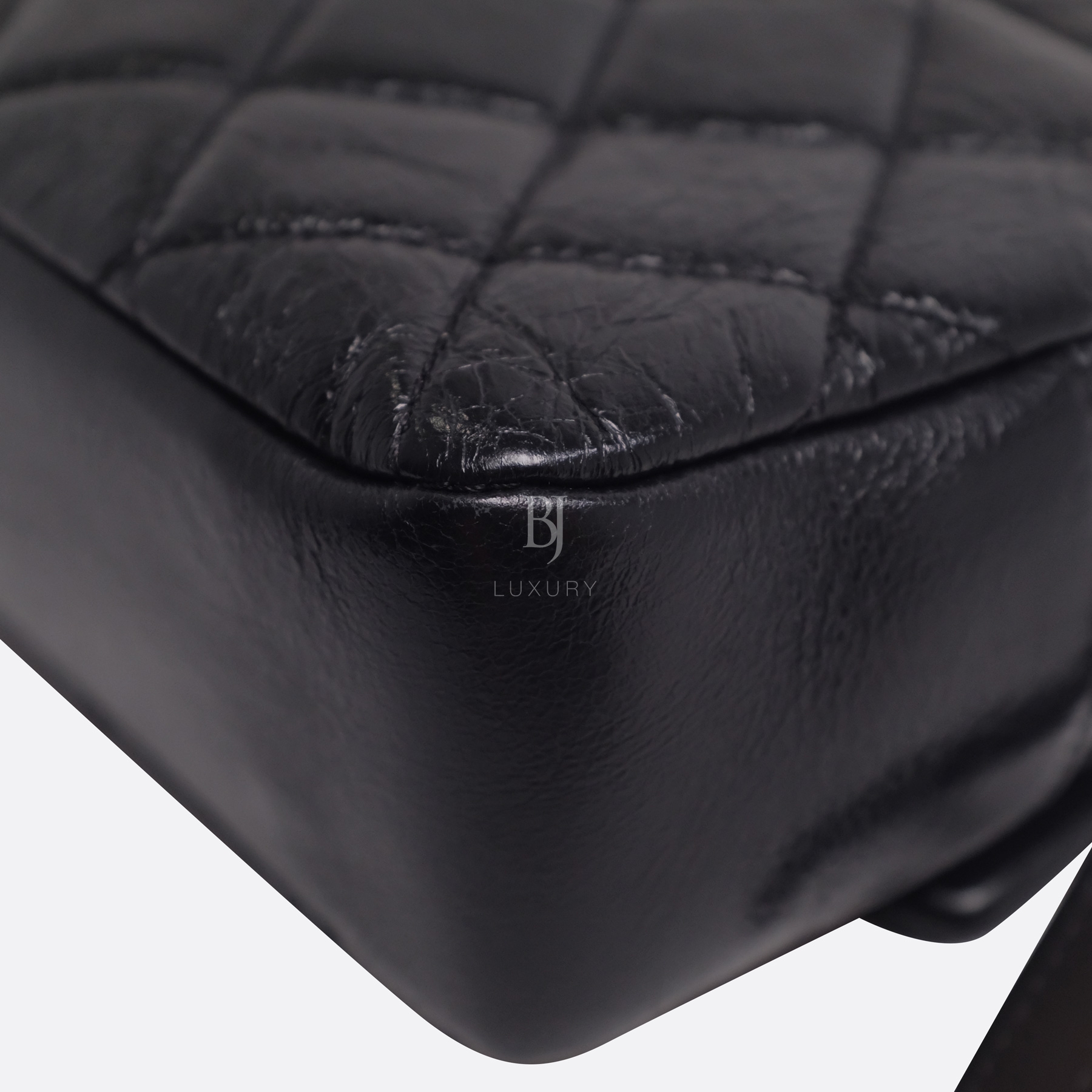 Chanel Flap Bag Aged Calfskin Ruthenium Medium Black BJ Luxury 11.jpg