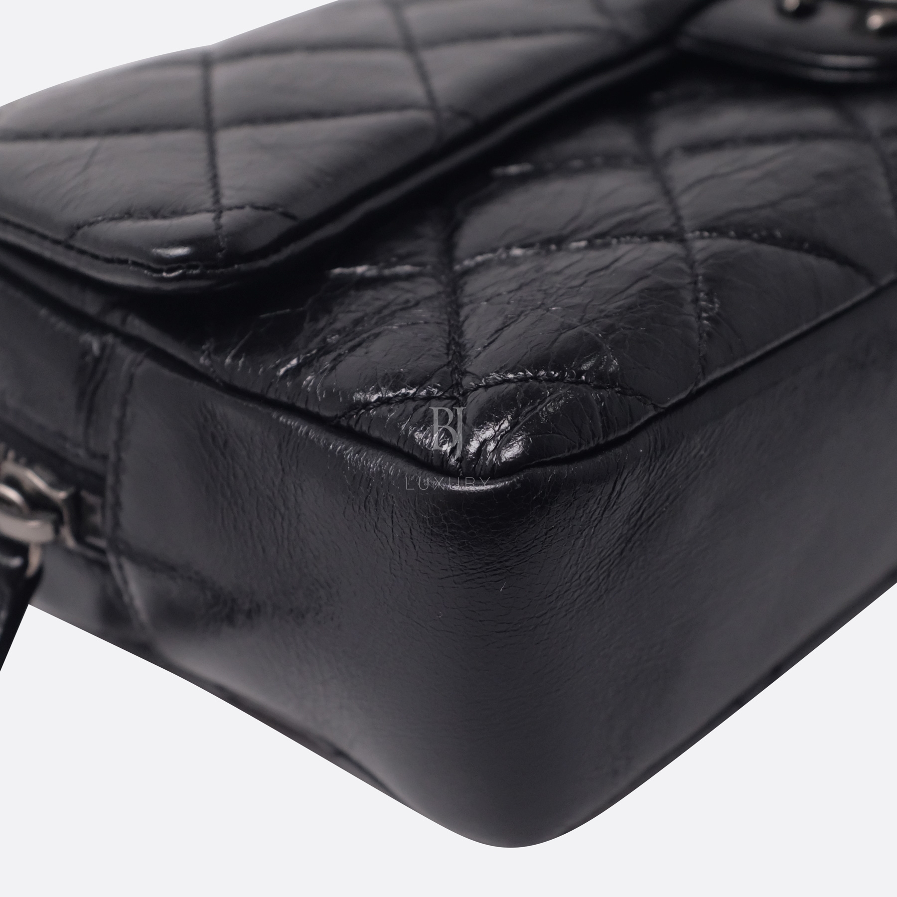 Chanel Flap Bag Aged Calfskin Ruthenium Medium Black BJ Luxury 9.jpg