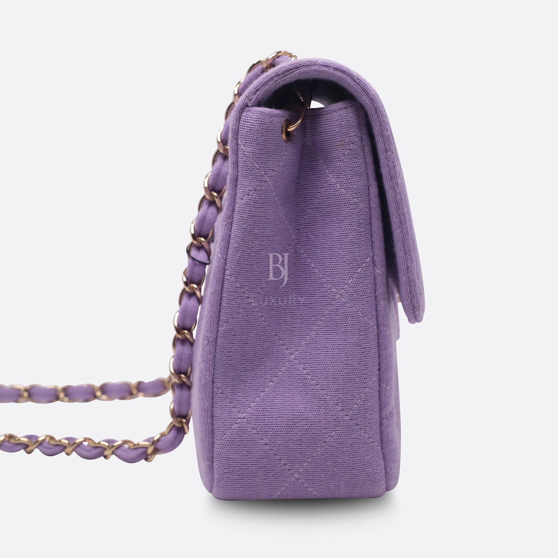 Chanel Flap Bag Medium Jersey Gold Lilac BJ Luxury 3.jpg