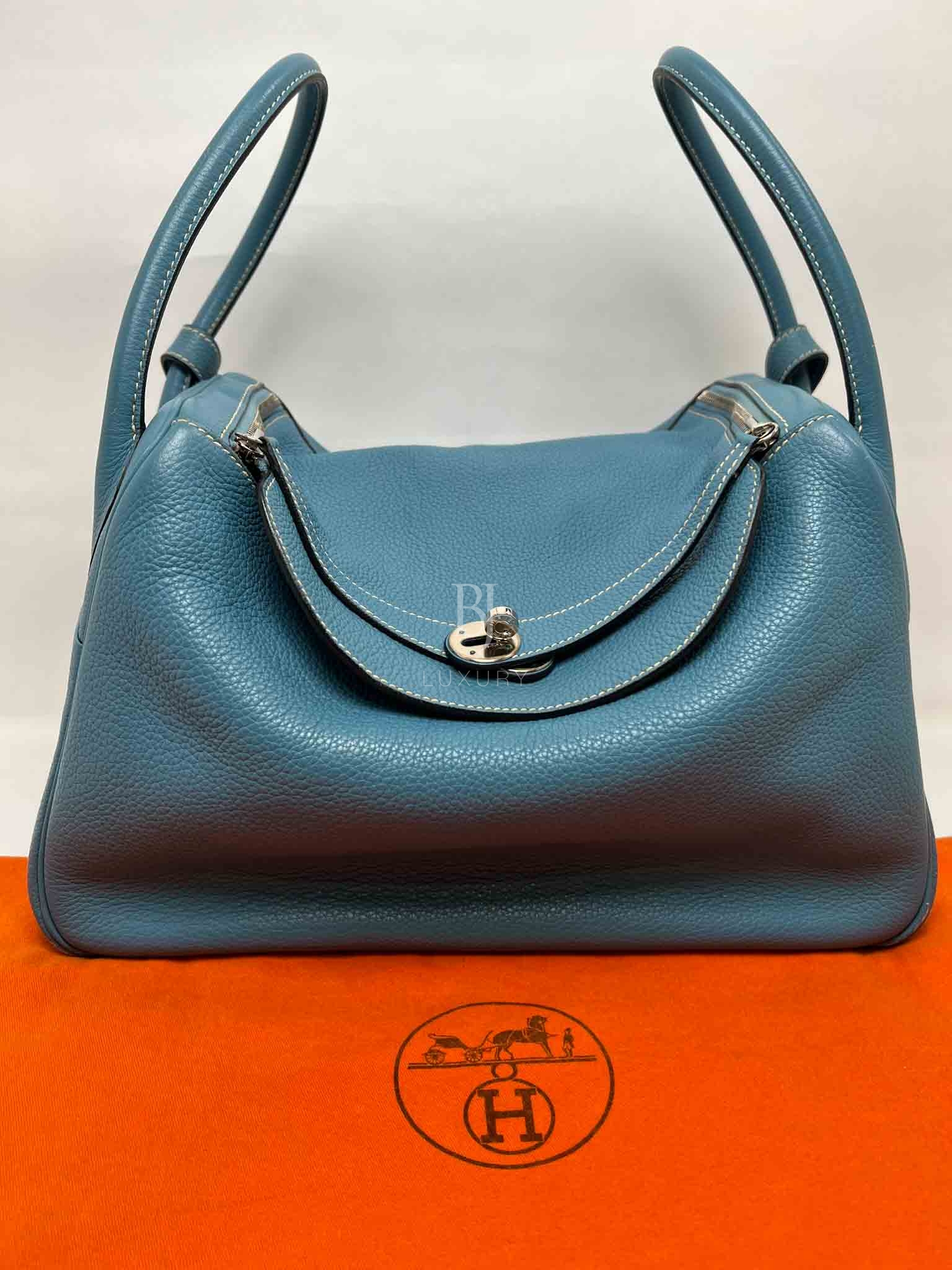Hermes Lindy 34 Blue Jean Clemence Bag – I MISS YOU VINTAGE