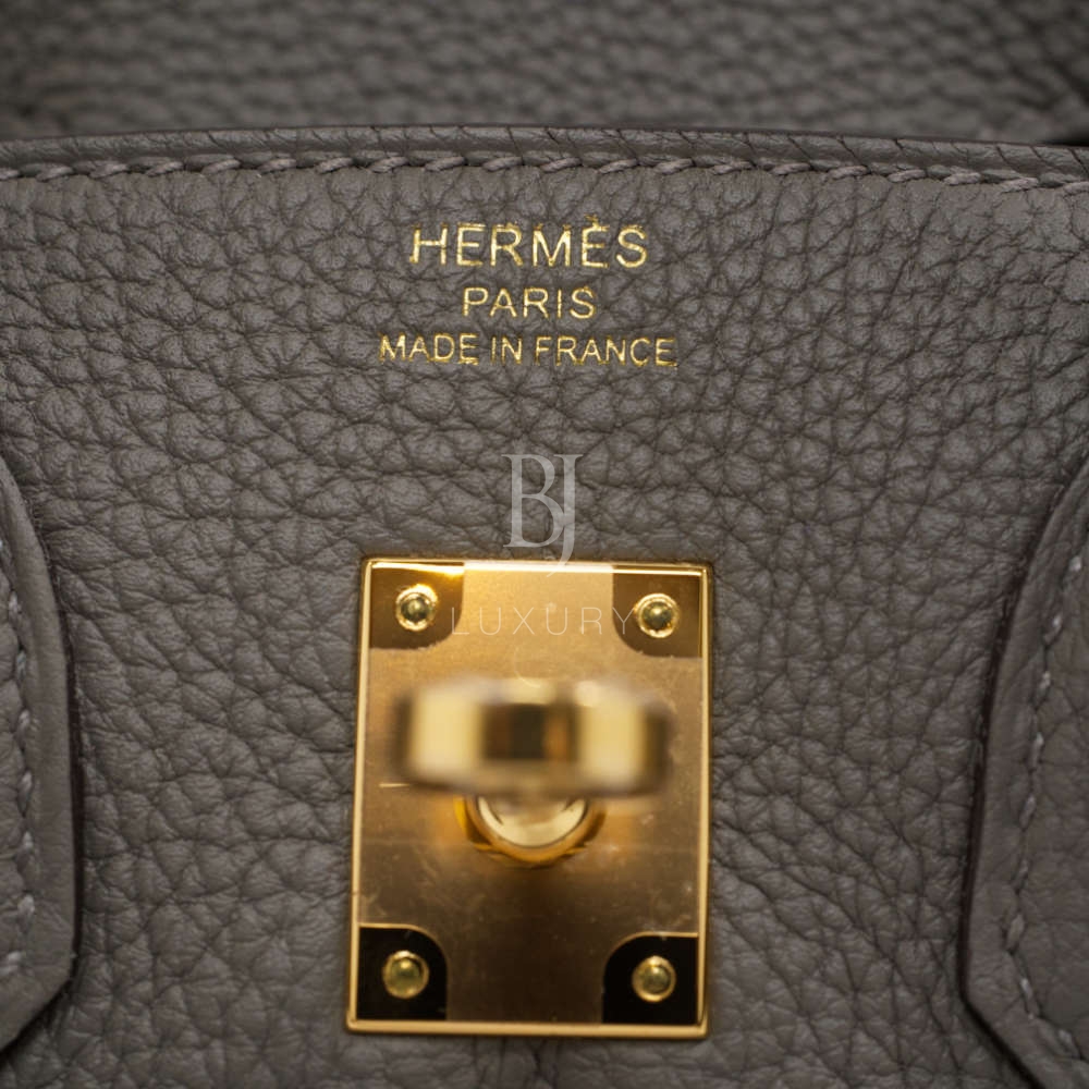 Hermes Birkin 25 Gris Meyer Togo Gold Hardware
