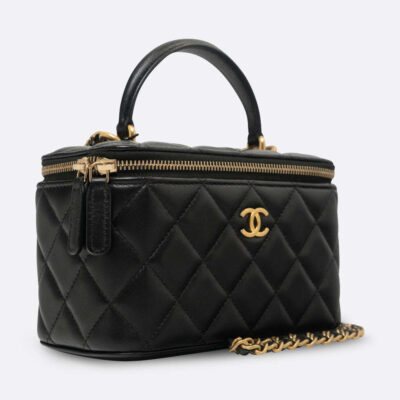 CHANEL VANITY SMALL BLACK LAMBSKIN