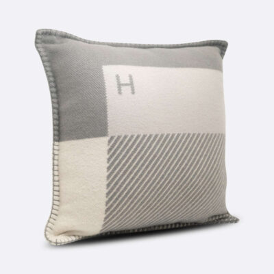 HERMES CUSHION 45 GRAY WOOL