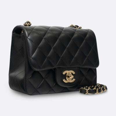 CHANEL FLAP BAG MINI BLACK LAMBSKIN