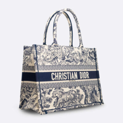 CHRISTIAN DIOR BOOK TOTE MEDIUM NAVY JACQUARD