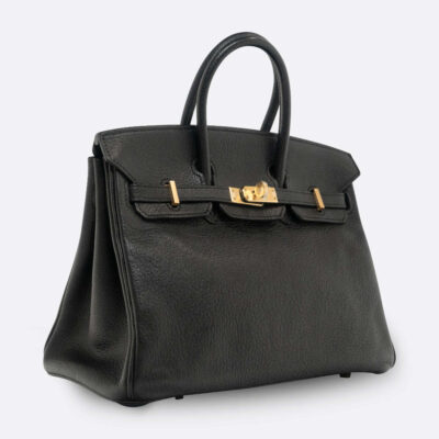 HERMES BIRKIN 25 BLACK CHEVRE