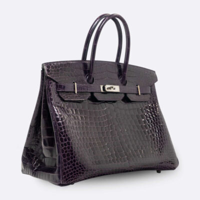 HERMES BIRKIN 35 AMETHYST POROSUS CROCODILE