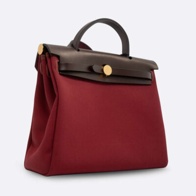 HERMES HERBAG 31 RUBIS TOILE BERLINE/VACHE