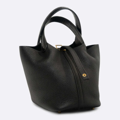 HERMES PICOTIN TOUCH 18 BLACK CLEMENCE, ALLIGATOR