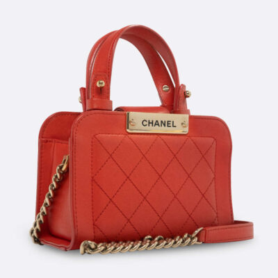CHANEL SHOULDER BAG SMALL RED CALF