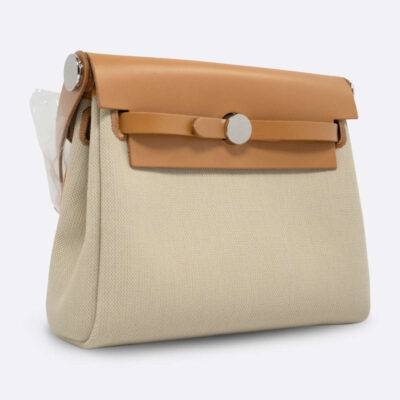 HERMES HERBAG MINI BETON TOILE BERLINE/VACHE