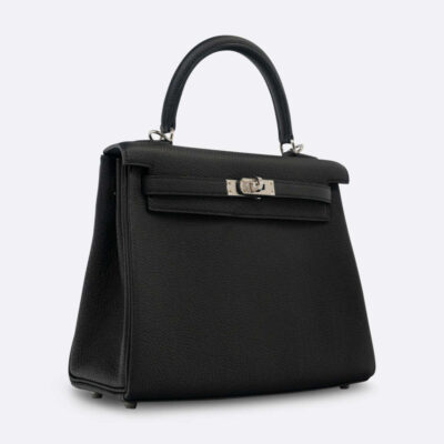 HERMES KELLY RETOURNE 25 BLACK TOGO