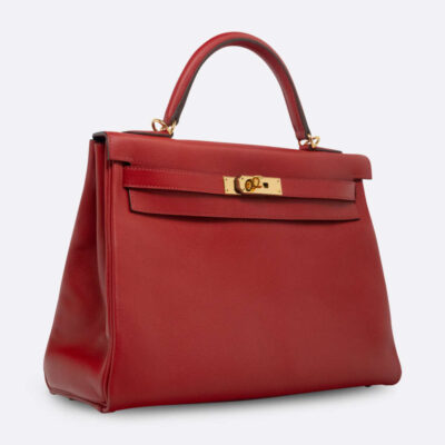 HERMES KELLY RETOURNE 32 ROUGE EVERCOLOR