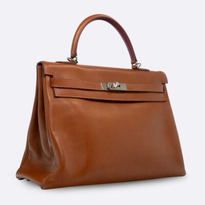 HERMES KELLY RETOURNE 35 FAUVE TADELAKT