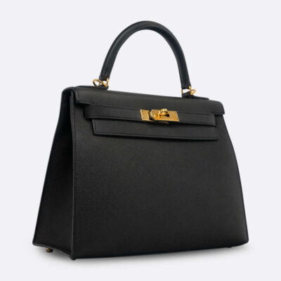 HERMES KELLY SELLIER 28 BLACK EPSOM