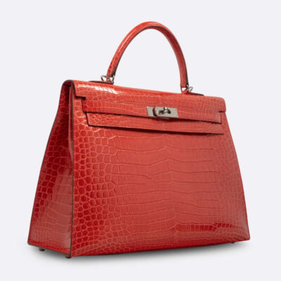 HERMES KELLY SELLIER 35 BOUGAINVILLEA POROSUS CROCODILE