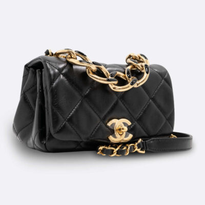 CHANEL FLAP BAG MINI BLACK LAMBSKIN