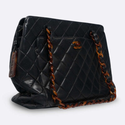 CHANEL TOTE LARGE BLACK LAMBSKIN