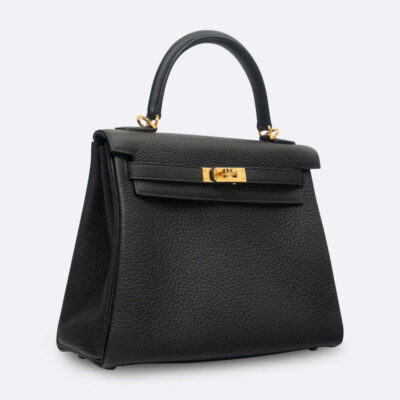 HERMES KELLY RETOURNE 25 BLACK TOGO