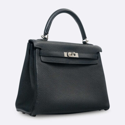 HERMES KELLY RETOURNE 25 BLEU OCEAN TOGO