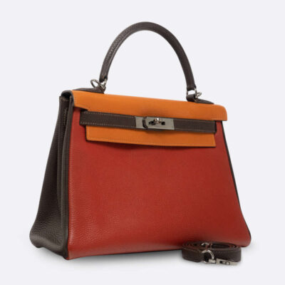 HERMES KELLY RETOURNE 28 MULTICOLOR TOGO