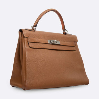 HERMES KELLY RETOURNE 32 GOLD TOGO