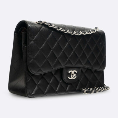 CHANEL CLASSIC HANDBAG JUMBO BLACK CAVIAR