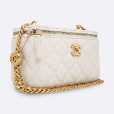 CHANEL VANITY SMALL WHITE CAVIAR