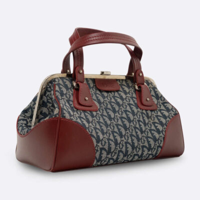 CHRISTIAN DIOR TROTTER SHOULDER BAG BLUE CANVAS