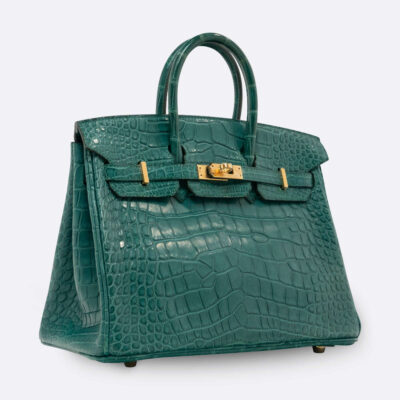 HERMES BIRKIN 25 MALACHITE MATTE ALLIGATOR
