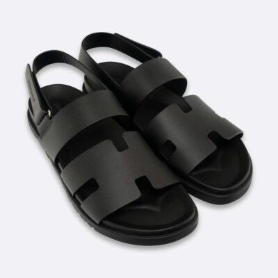 HERMES GENIUS SANDAL EU 42 BLACK CALF