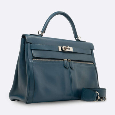 HERMES KELLY LAKIS 32 BLEU SWIFT