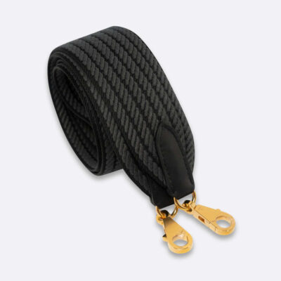 HERMES SANGLE CAVALE BAG STRAP 105CM GRIS MISTY CANVAS
