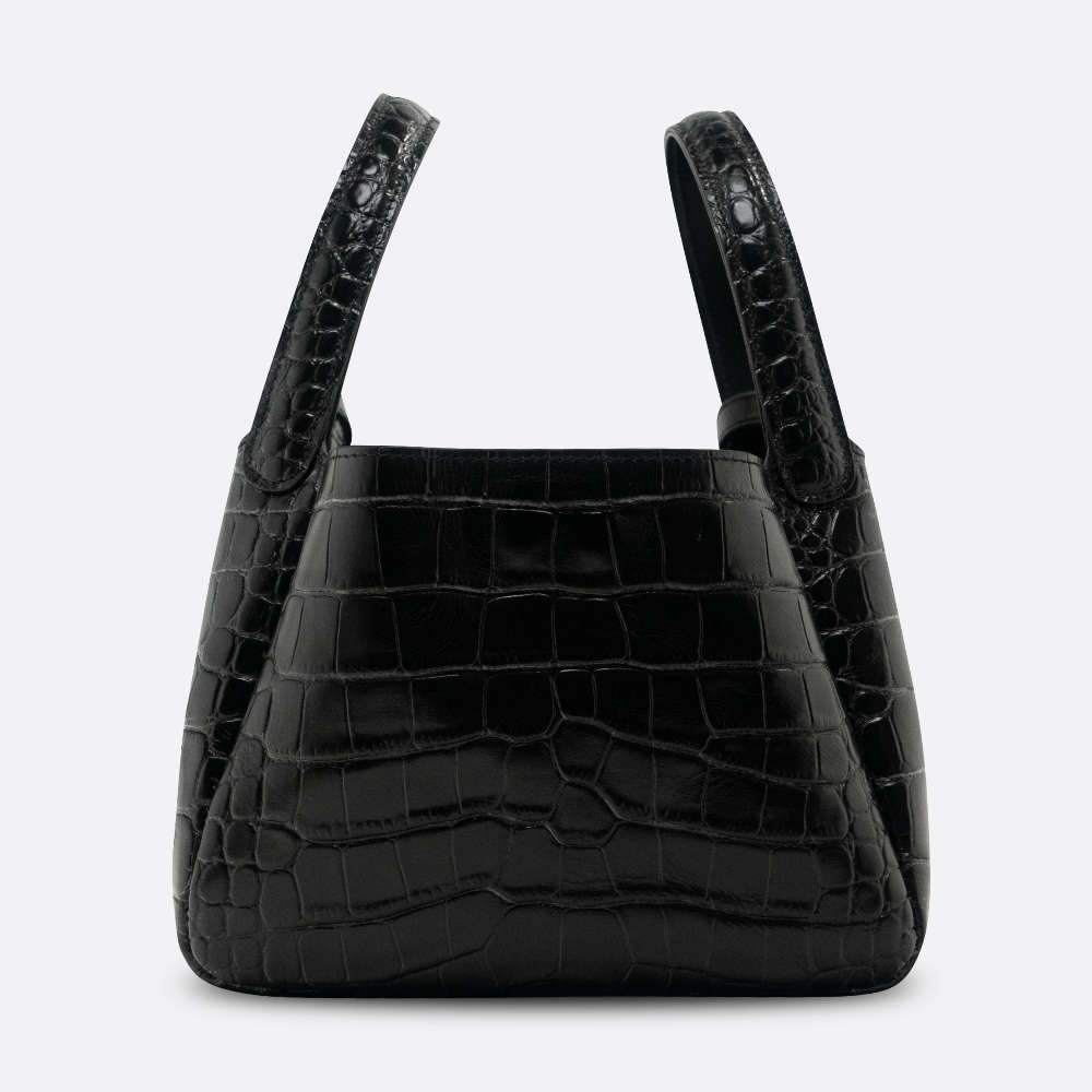 BAGACHARM-SHOULDERBAGCROCEMBOSSED-SMALL-BLACK-CALF-7438 back.jpg