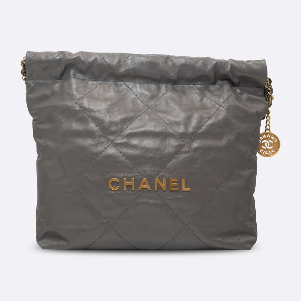 CHANEL-CHANEL22-SMALL-GRAY-SHINYCALFSKIN-7512 front.jpg