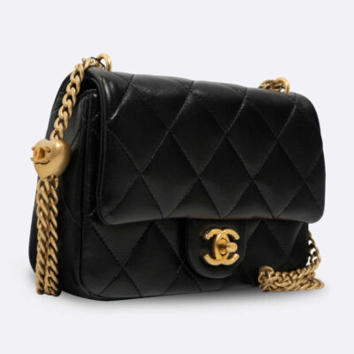 CHANEL FLAP BAG SMALL BLACK LAMBSKIN