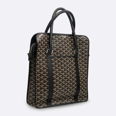 GOYARD BOURGOGNE MEDIUM BLACK COATED CANVAS