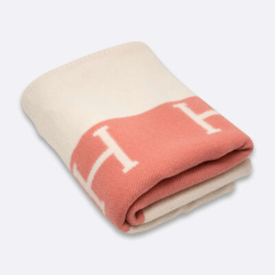 HERMES BLANKET ROSE WOOL