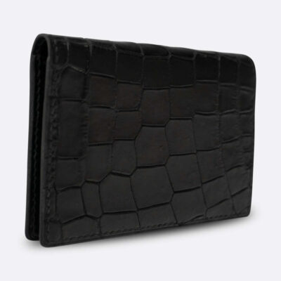 BJL BI - FOLD CARD HOLDER BLACK CROCODILE