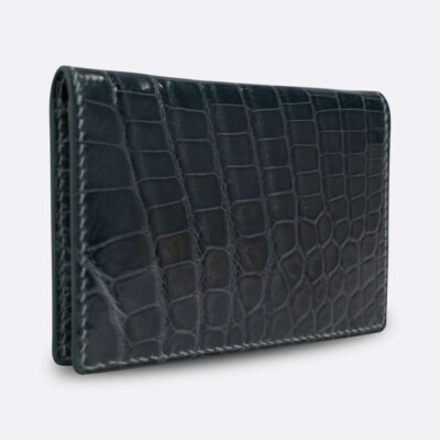 BJL BI - FOLD CARD HOLDER BLEU SAPPHIRE CROCODILE
