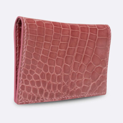 BJL BI - FOLD CARD HOLDER BLUSH CROCODILE