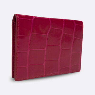 BJL BI - FOLD CARD HOLDER FUSCHIA CROCODILE