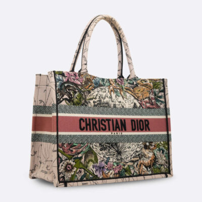 CHRISTIAN DIOR BOOK TOTE MEDIUM PINK FABRIC