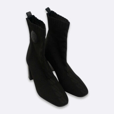 HERMES BOOTS EU 37 BLACK FABRIC