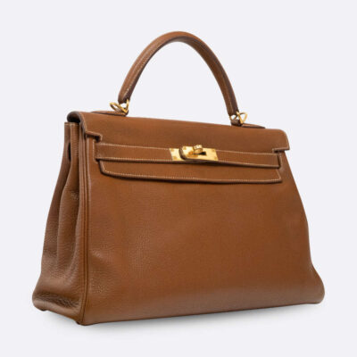 HERMES KELLY RETOURNE 32 GOLD TOGO