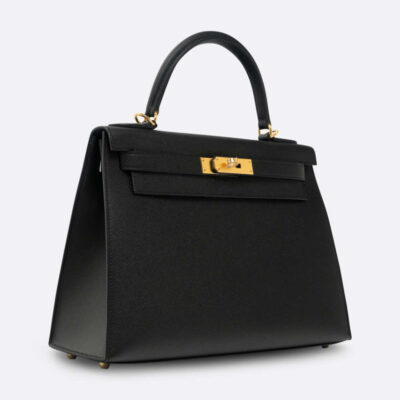 HERMES KELLY SELLIER 28 BLACK EPSOM
