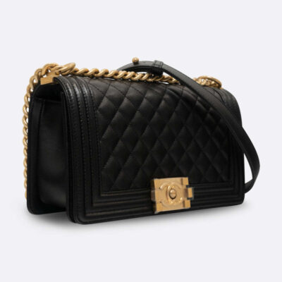 CHANEL BOY CHANEL MEDIUM BLACK CAVIAR