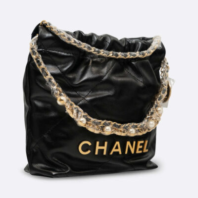 CHANEL CHANEL 22 MINI BLACK SHINY CALFSKIN