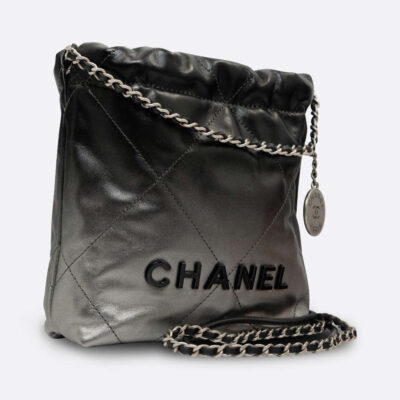CHANEL CHANEL 22 MINI BLACK SHINY CALFSKIN